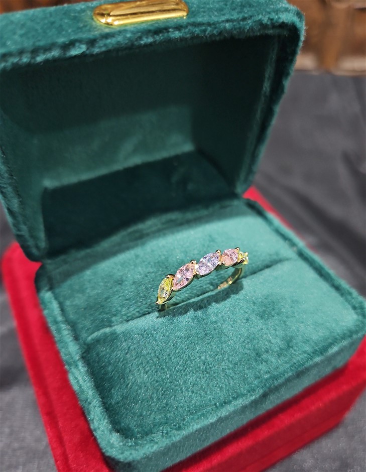 14K/Italy 1.25ctw Oval Cut Yellow Gold Ring(stamped)Warranty Quality-8US