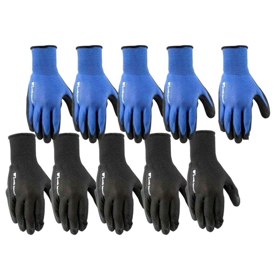 18 Pairs x WELLS LAMONT Antimicrobial Foam Latex Work Gloves, Size M, Blue/