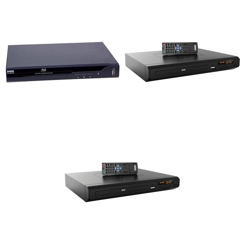 3 x Assorted Home Media Devices. 1 x LASER Blu-Ray Player Multi Region HDMI