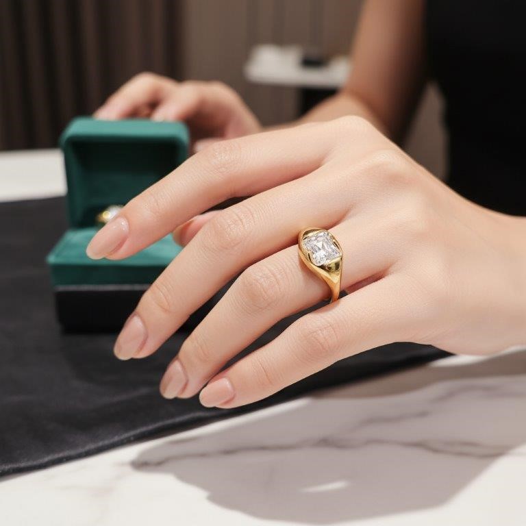 18K/Italy Gold Filled Ring -(stamped 18K/Italy)-Warranty Quality