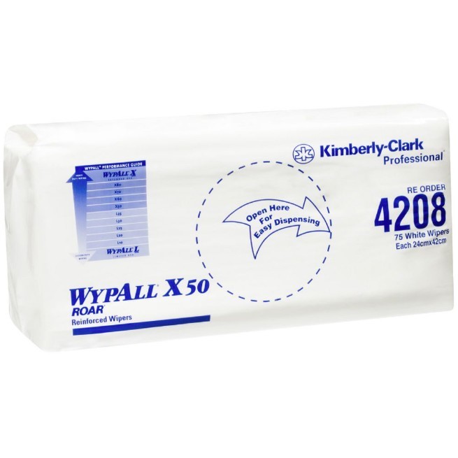 8 Packs of 75 x WYPALL X50 Single Sheet Wipers.