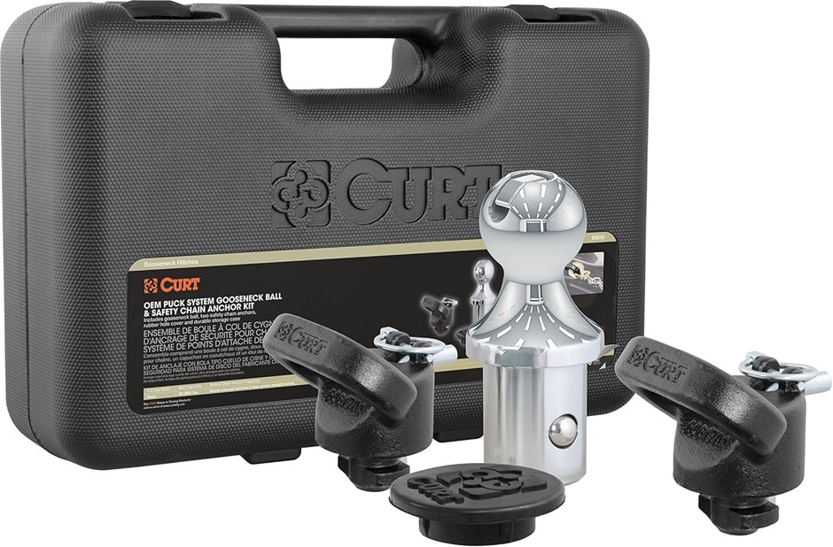 CURT 60618 OEM Puck System Gooseneck Ball & Safety Chain Anchor Kit for Ram