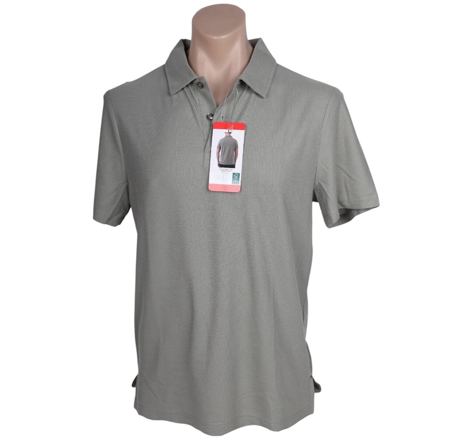 32DEGREES Men's Micro Pique Polo, Size 2XL, 100% Polyester, Forest Fog.