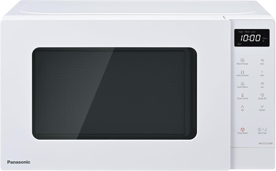 PANASONIC 20L 800W Compact Microwave Oven with Auto Menus, White (NN-ST21QW