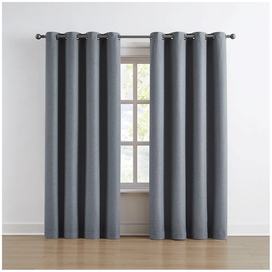 Piper 100% Blackout Curtain Window Panels (Pair) w/ Hidden Magnets, 132cm x