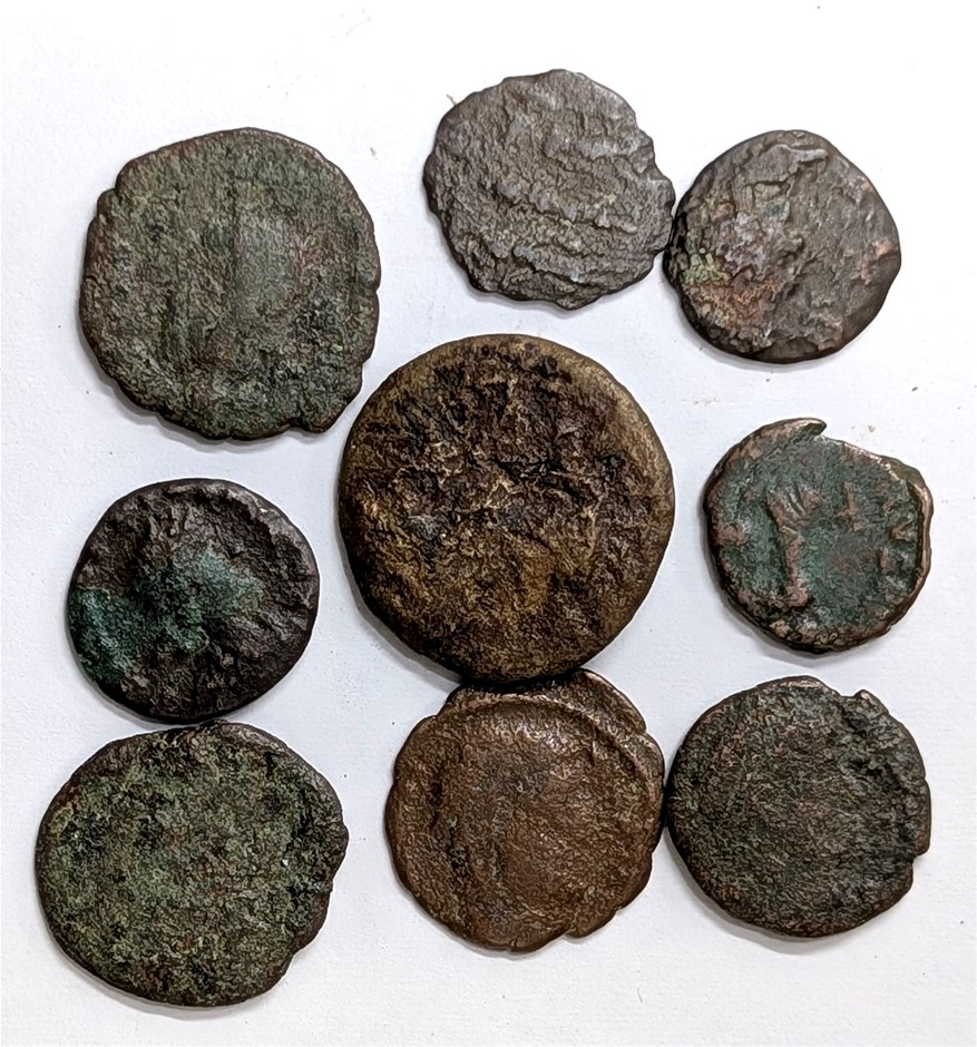 Coin Collection Of Nine Ancient Rome Roman Coins