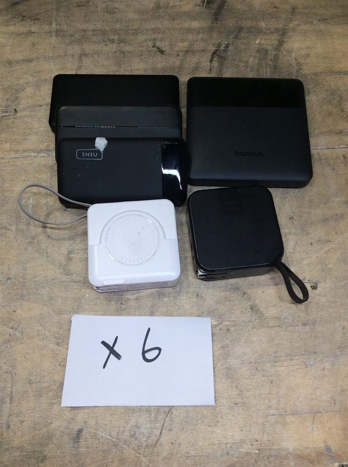 Mixed Assorted Portable Power Banks (Lot of 6)