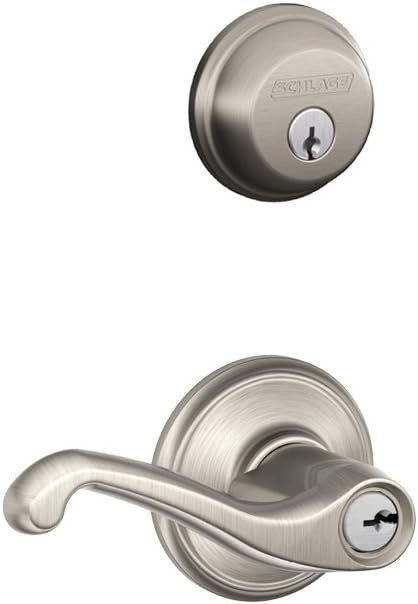 SCHLAGE FB50N V FLA 619 B60 Single Cylinder Deadbolt and F51 Keyed Entry Fl
