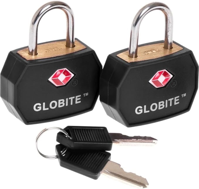 5 Packs of 2 x Globite TSA Luggage Locks, Black.