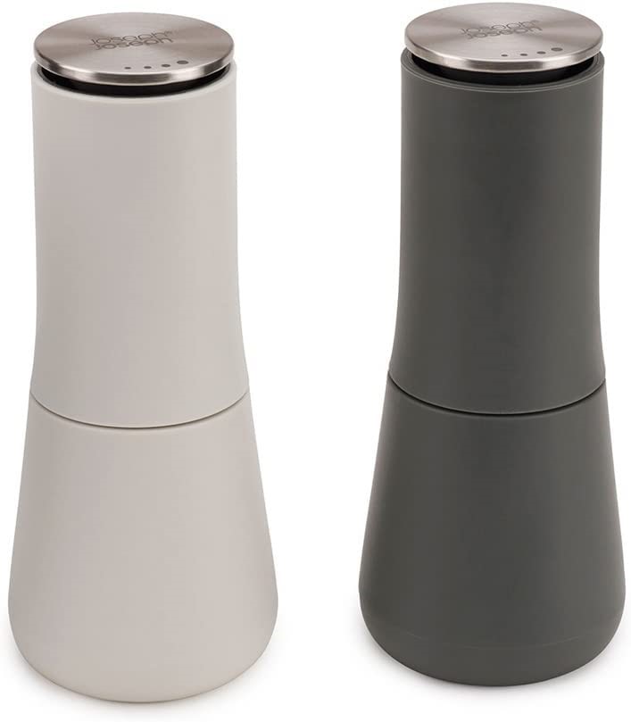 JOSEPH JOSEPH Milltop Salt and Pepper Grinder Set with Adjustable Grind Siz