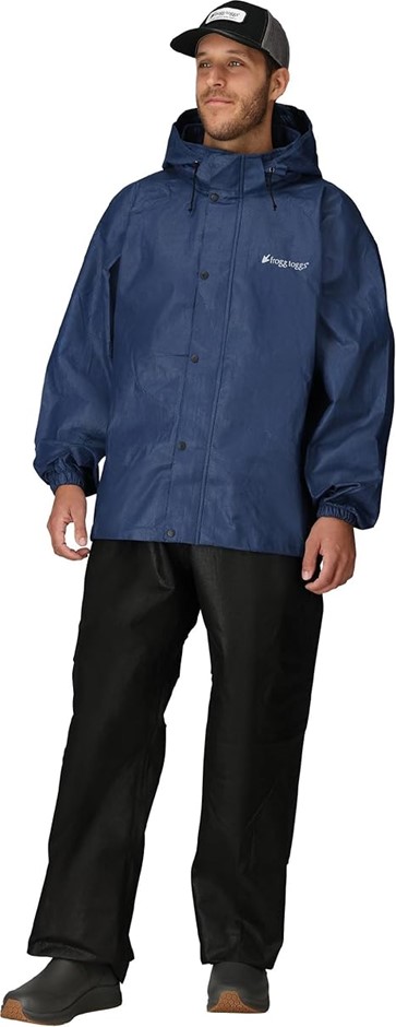 FROGG TOGGS Men's All-Sport Waterproof Breathable Rain Suit, Blue/Black, Si