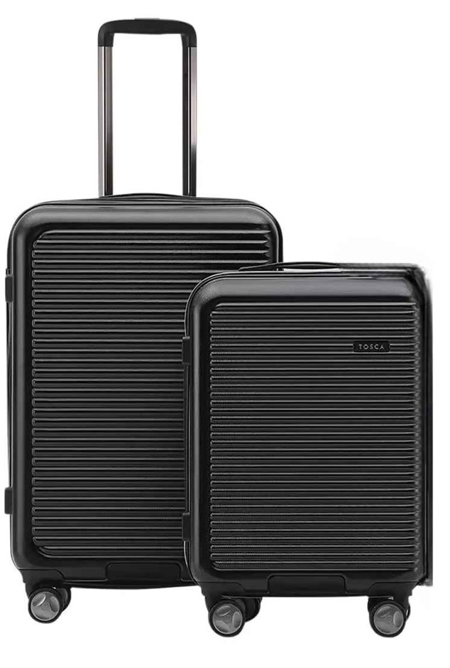 TOSCA London Hardside Luggage Set, Black, Medium 64cm