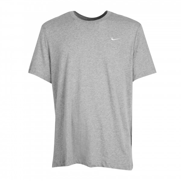 NIKE Men's Embroidered Swoosh Tee, Size M, 80% Cotton, Grey (063), BV0507.