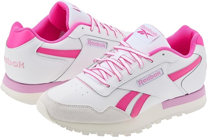 REEBOK Women's Glide Sneaker, White/Laser Pink/Jasmine Pink, Size US8/EU38.