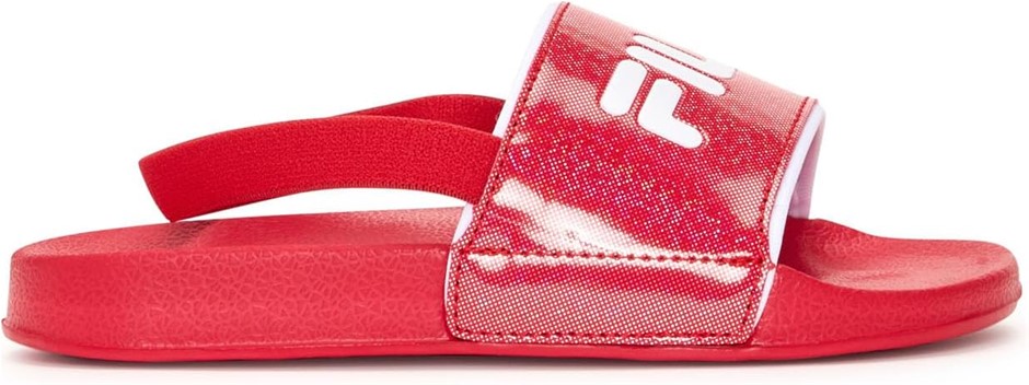 FILA Kid's Laviano Slide 2, Red/Glitter, US12/EU29.5(7S24024) Buyers Note