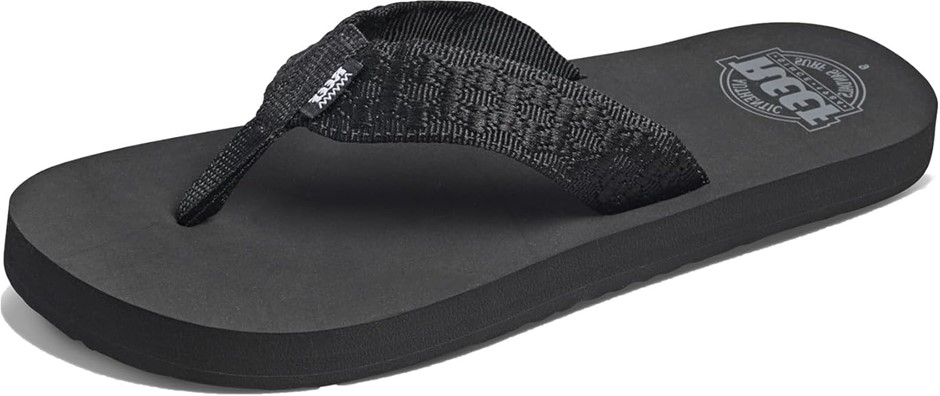 REEF Men's Smoothy Sandals, Black, US5/EU36 (RF000313BLA). Buyers Note - D