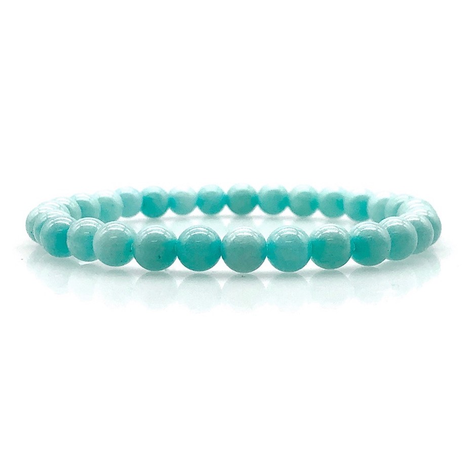 6mm Malaysia 'Jade' Quartz Gemstones Beaded Bracelet.