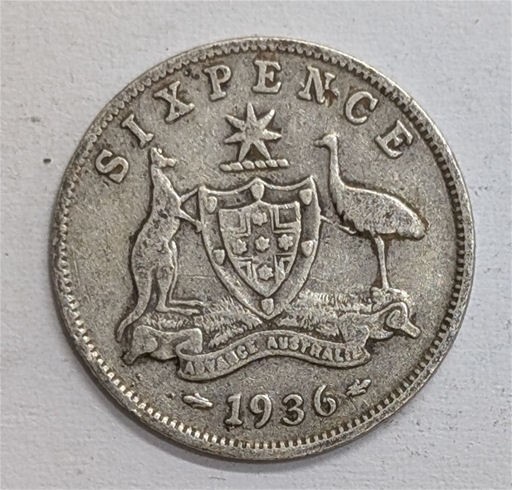1936 AUSTRALIA Silver Sixpence 6P Coin Auction (0062-2580344) | Grays ...