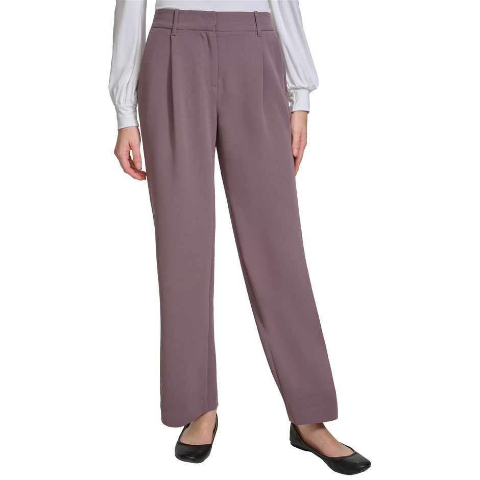 DKNY Women's Wide Leg Pant, Size 10, Faded Purple (JQU).