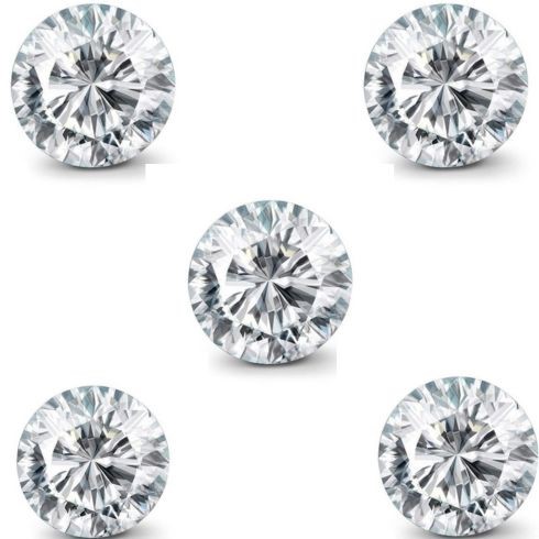 5 Carat round 5 white diamond each CVD Uncertified