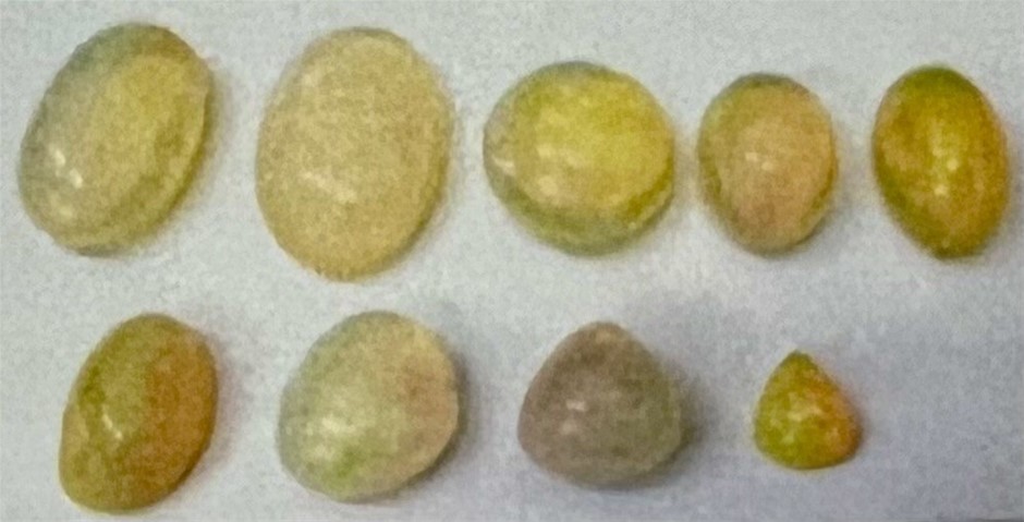 113.46 carat- nine oval & pear shaped Ethiopian opal valu: $17,019