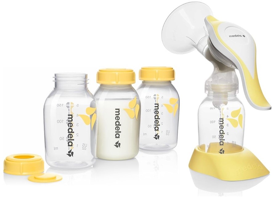 BUNDLE of 2 items: MEDELA Harmony Manual Breast Pump (Lightweight and Discr