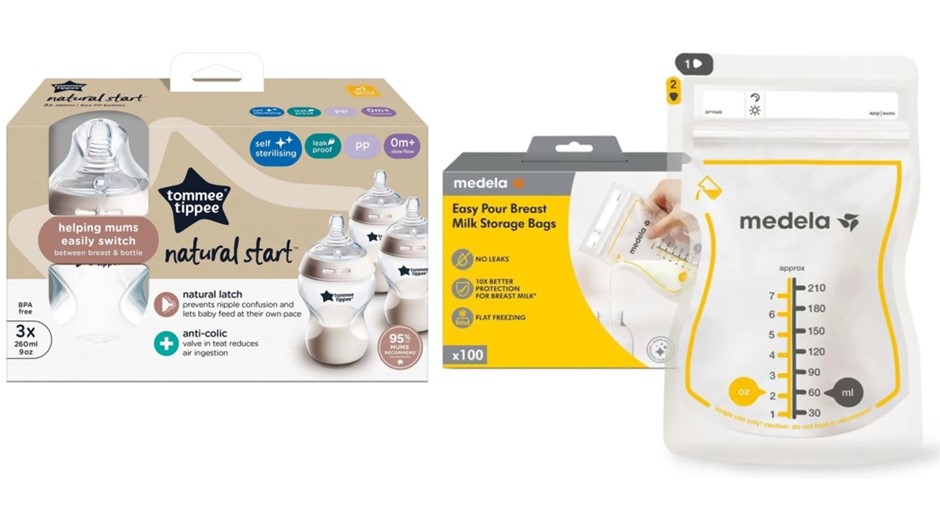 BUNDLE of 2 items: MEDELA Easy Pour Breastmilk Storage Bags (100 Pack, 210m