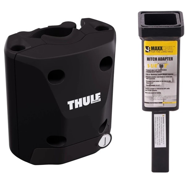 BUNDLE of 2 items: THULE Quick Release Bracket (Black) + MAXXHAUL 1-1/4" to