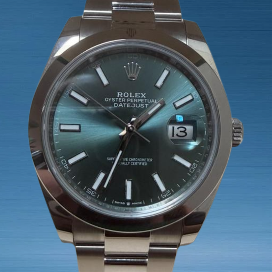 Rolex Datejust 126300 41mm Mint Green 2025 BxP & COA