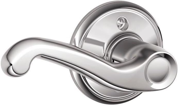 SCHLAGE F170 Flair LH Dummy Lever, Bright Chrome.