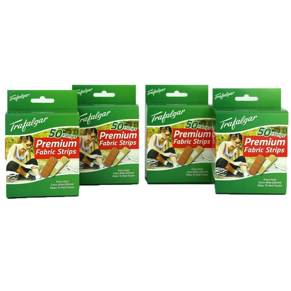 6 x Pack of 50pc TRAGALGAR Fabric Strip Band-Aids.