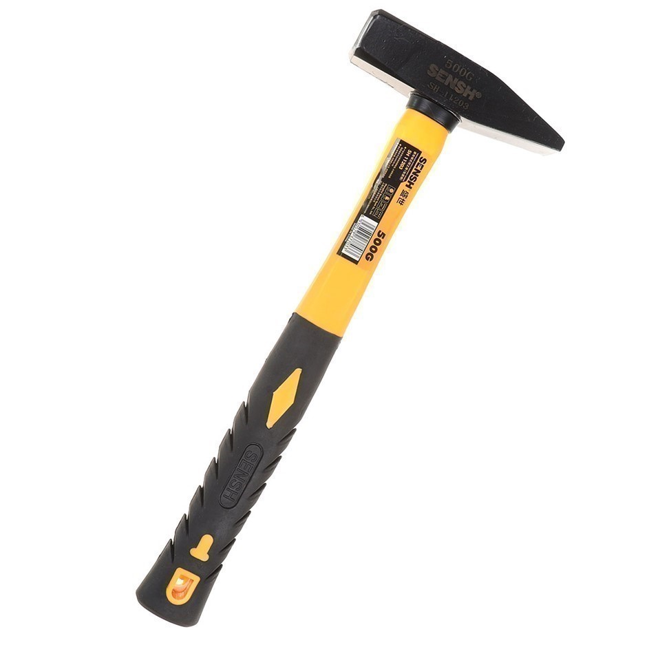 2 x SENSH 500G Machinists Hammer with Rubber Grip Fibreglass Handle.