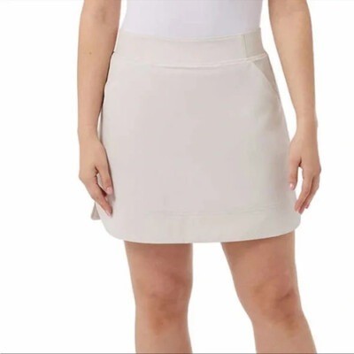 32 DEGREES Women's Stretch Woven Elastic Waistband Skort, Size M, Cream.  B