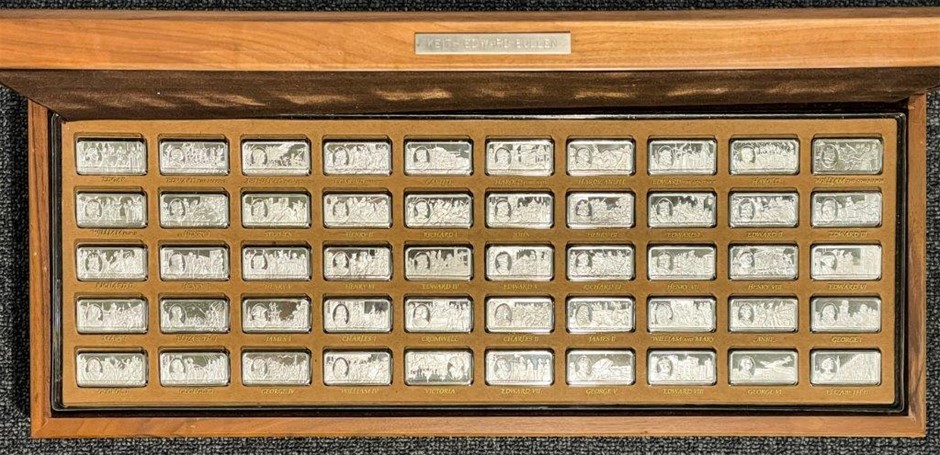 Set of 50, One thousand years of British monarchy stg. silver ingots