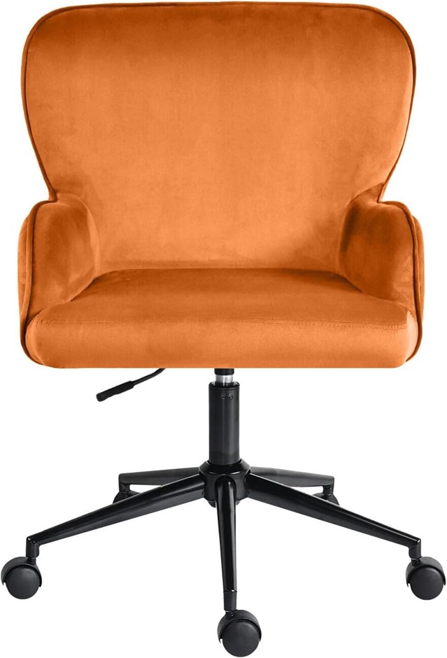 LA BELLA Plume Velvet Desk Chair with Arms, Adjustable Height Swivel Office