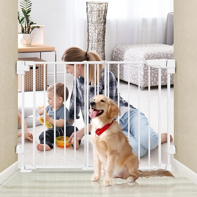 STEUGO Baby Gate for Doorways and Stairs, 29.33-43.9''(74.5-111.5cm) Auto C
