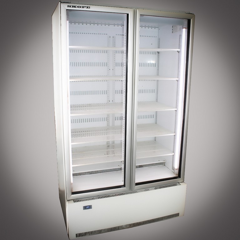 Skope Upright Display 2 Glass Door Fridge