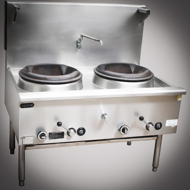 Verro Gas Two Hole Deluxe Waterless Wok Table