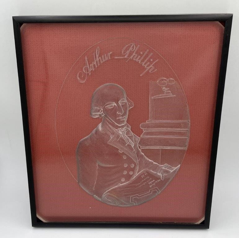 Arthur Phillip Esq medal in black medal frame