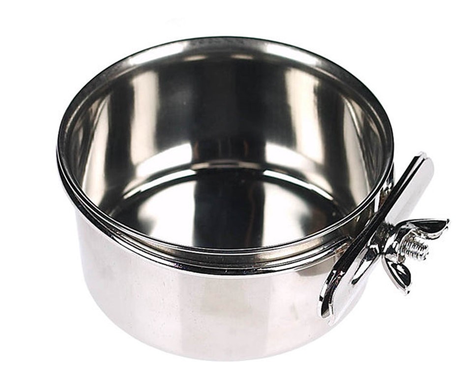 Bird Stainless Steel Bowl, 2 x CLAMP 10oz
