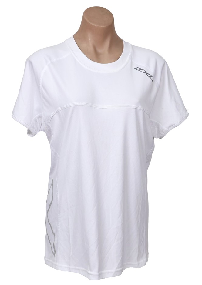 5 x 2XU Women's Sailing Short Sleeve Fibretech Tee, Size XL, White/Reflecti