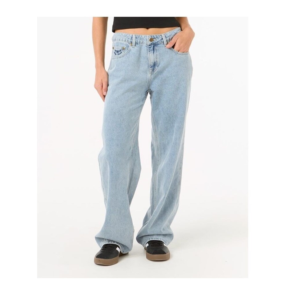 RIP CURL Women's Aggie Relaxed Jean w/ Drawstring, Size 29, Vintage Blue (4