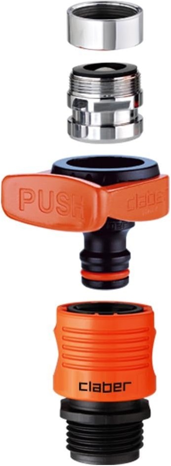 CLABER 8587 Quick-Fit Tap Connector Set Indoor Faucet Adapter, 1.6 x 2.1 x