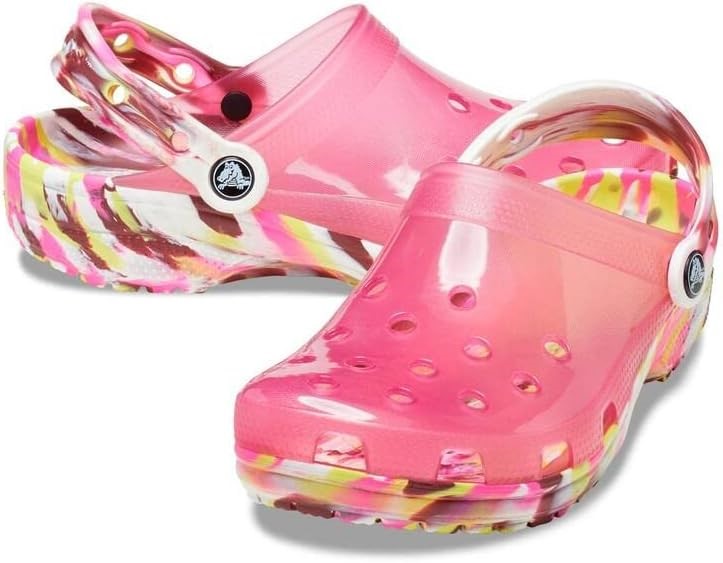 Crocs Classic Translucent Clog Fuchsia Fun/Multi Marbled Men's 8, Women's 1