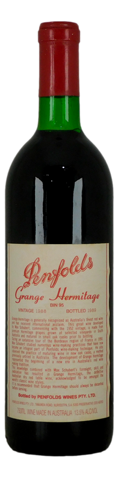 Penfolds Bin 95 Grange Hermitage 1988 (1x 750mL) SA.