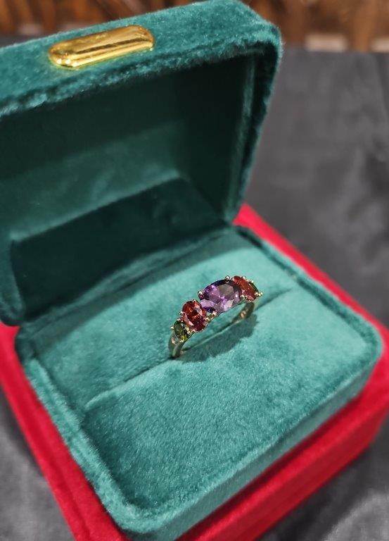 18K/Italy 3.5ctw Oval Cut Yellow Gold Filled Ring(stamped)  6US