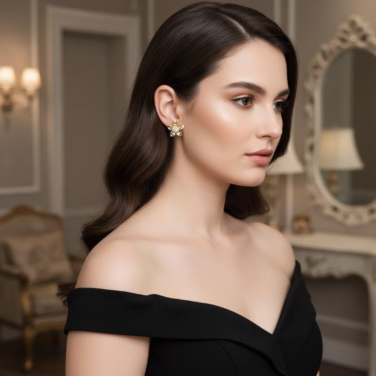 18K/Italy Gold Filled Earring -(Stamped 18K/Italy)-Warranty Quality