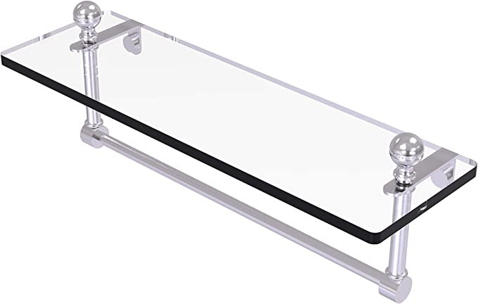 3 x ALLIED BRASS Mambo 16" Glass Vanity Shelf with Towel Bar, Model: MA-1/1