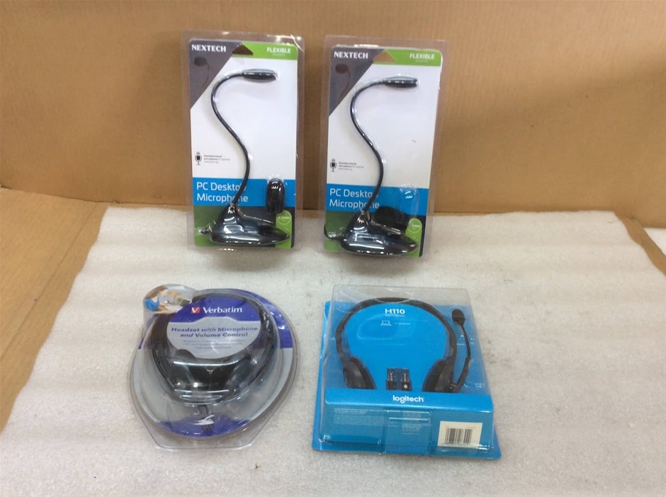 Verbatim Headset with Microphone and Volume Control + Logitech H110 Stereo