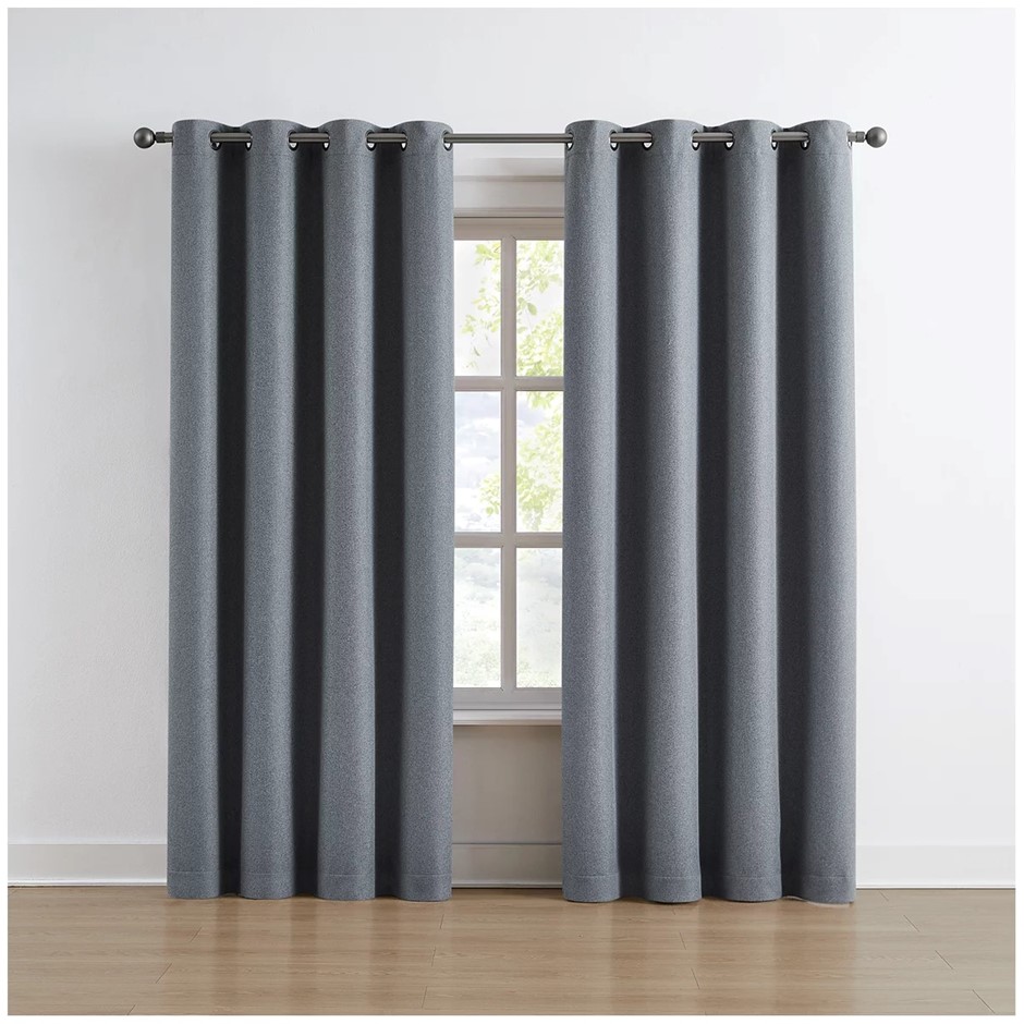 Piper 100% Blackout Curtain Window Panels (Pair) w/ Hidden Magnets, 132cm x